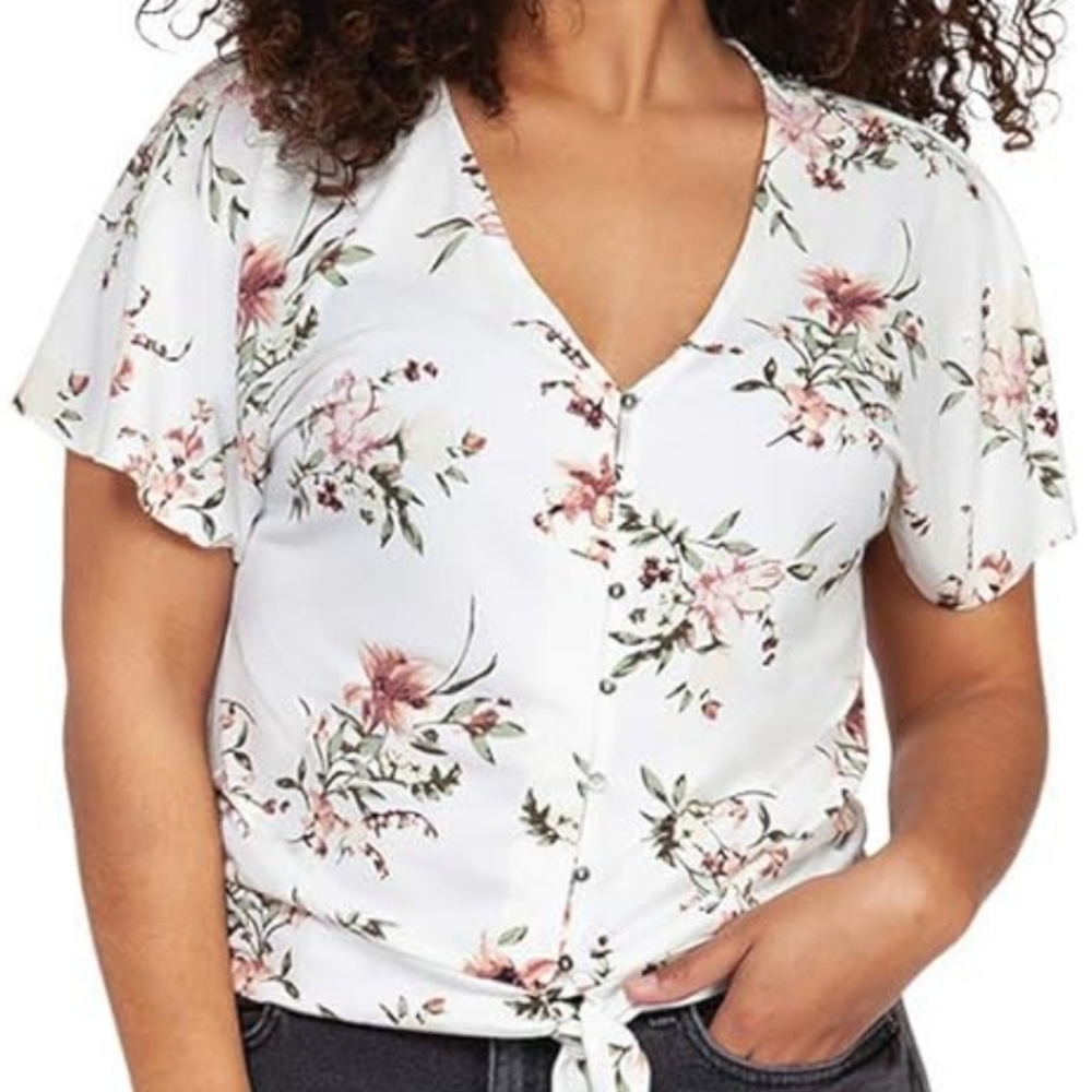 Dex Floral V-Neck Women's Top